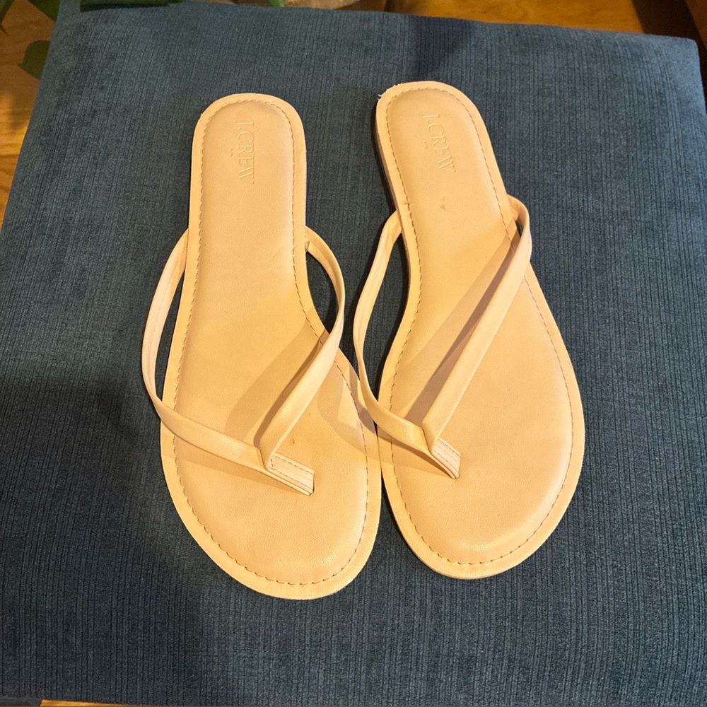 J Crew leather thong sandals, pale pink size 9 EUC